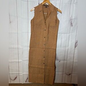 COMPANY ELLEN TRACE Linen Maxi Shirt Dress.